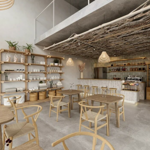 Thiết kế nội thất quán cà phê – phong cách Organic Scandinavian