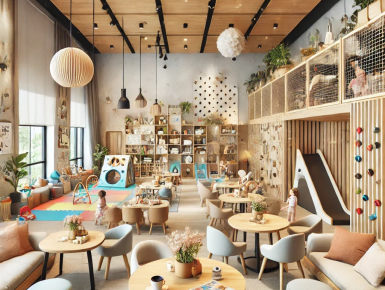 Nội thất cà phê kid - thiết kế Scandinavian hiện đại