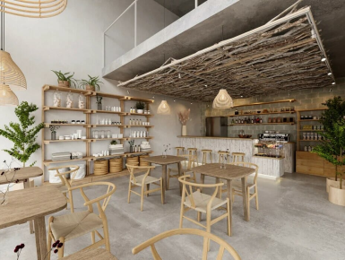 Thiết kế nội thất quán cà phê – phong cách Organic Scandinavian