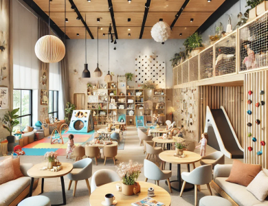Nội thất cà phê kid - thiết kế Scandinavian hiện đại